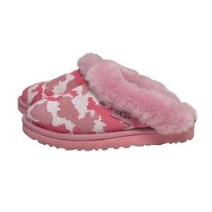 UGG Cluggette Jagged Pink Camo Womens Size 7 Slippers Cozy Casual Loungewear EUC